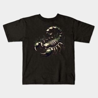Scorpion skeleton overgrown with moss and plants Kids T-Shirt